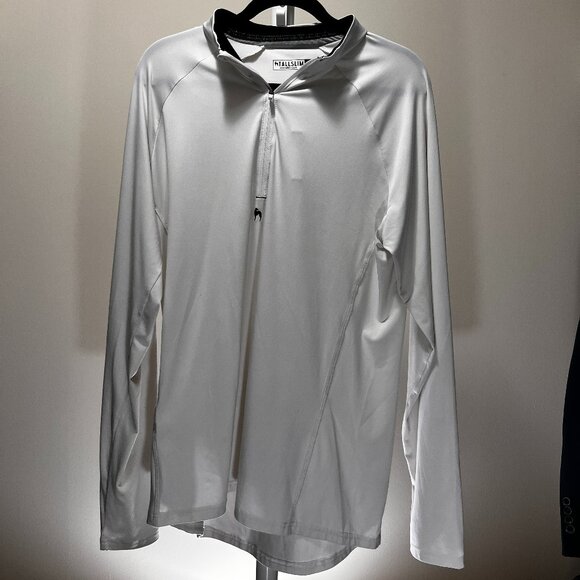 TallSlim Men's Quarter Zip Pullover Performance Shirt White M Medium - Picture 1 of 4